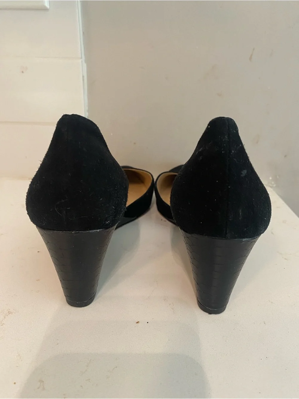 Antonio Melani Black Suede Wedges